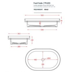 Раковина встраиваемая FUORI SCALA (ARTCERAM) Италия 58х36см, белый