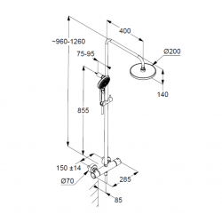 Душевая система DIVE DUAL SHOWER SYSTEM с термостатом (KlUDI) Германия, хром