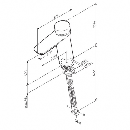 Смеситель для раковины Inspire 2.0 F50A02500 (AM.PM) хром