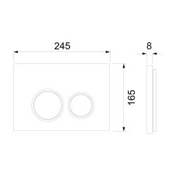 Комплект, застенный модуль TECEspring S401101, пластиковая панель TECEspring R (TECE) хром глянцевый