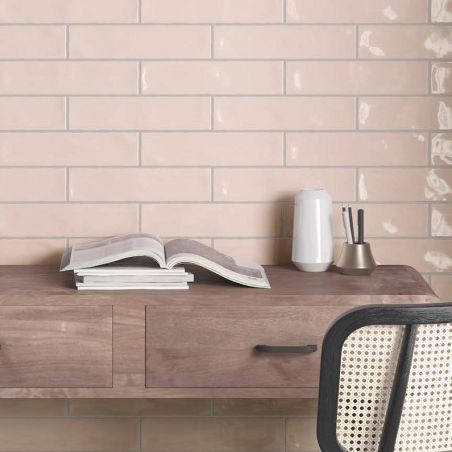 Керамическая плитка Rural pink blush brillo (DAR Ceramics) Испания 7,5х30