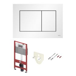 Комплект, застенный модуль TECEbase, пластиковая панель TECEnow (TECE) белая матовая