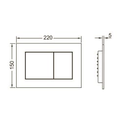 Комплект, застенный модуль TECEbase, пластиковая панель TECEnow (TECE) белая глянцевая