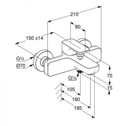 Смеситель для ванны и душа RENON 42691N075 (KLUDI) брашированное золото