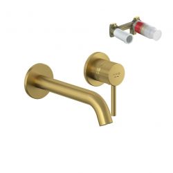 Смеситель встраиваемый для умывальника BOZZ со скрытой частью в комплекте (KLUDI) брашированное золото 230 мм