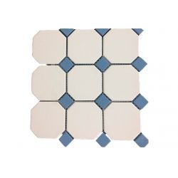 Гранит керамический 4416 OCT11-1Ch White OCTAGON 16/Blue Cobait Dots 11 (TopCer) Португалия 30х30