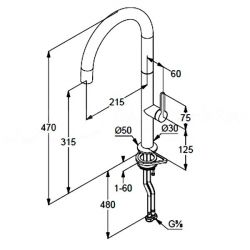 Смеситель для кухни AUREA (KLUDI) глубокий черный матовый