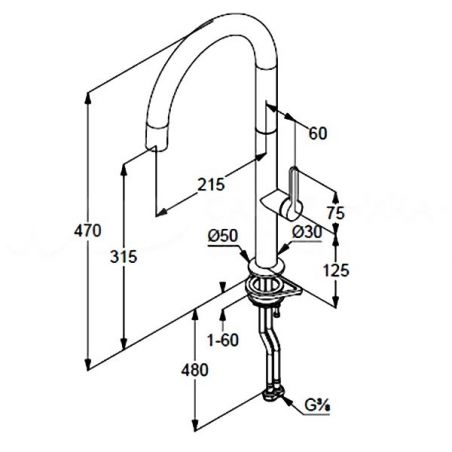 Смеситель для кухни AUREA (KLUDI) брашированный никель