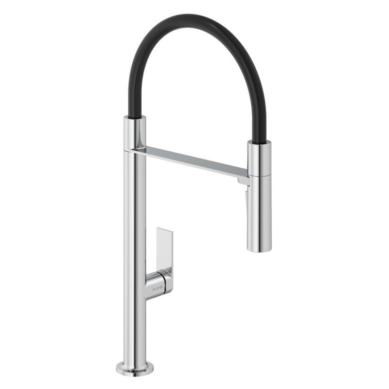 Смеситель для кухни QORD выдвижной поворотный излив (KLUDI) хром