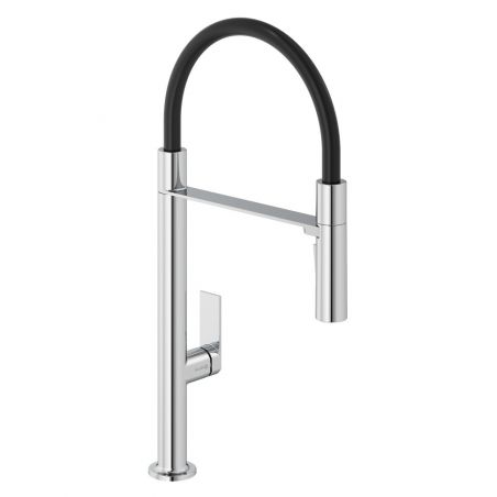 Смеситель для кухни QORD выдвижной поворотный излив (KLUDI) хром
