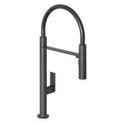 Смеситель для кухни QORD выдвижной поворотный излив (KLUDI) глубокий черный матовый