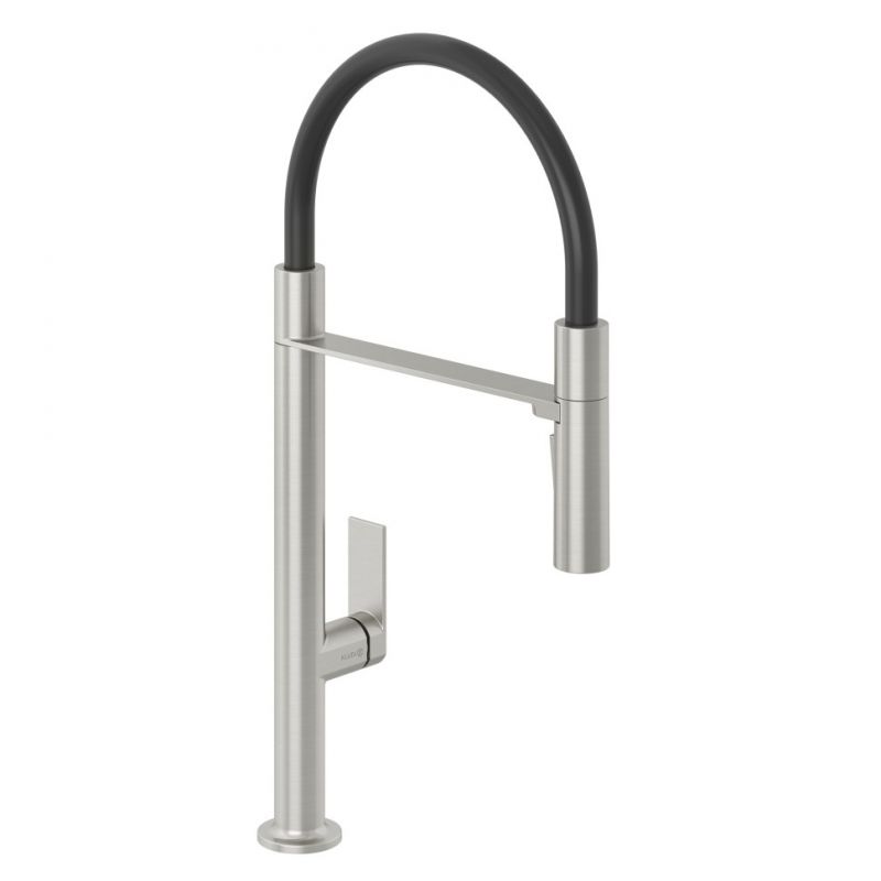 Смеситель для кухни QORD выдвижной поворотный излив (KLUDI) брашированный никель