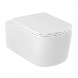 Унитаз подвесной безободковый RESA S с сиденьем крышкой (KLUDI) белый 55х36 см