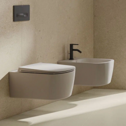 Унитаз подвесной безободковый RESA S с сиденьем крышкой (KLUDI) белый 55х36 см