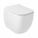 Унитаз подвесной безободковый RESA C с сиденьем крышкой (KLUDI) белый 55х36 см