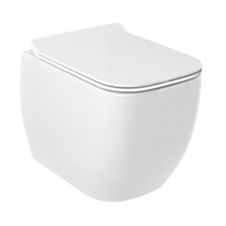 Унитаз подвесной безободковый RESA C с сиденьем крышкой (KLUDI) белый 55х36 см