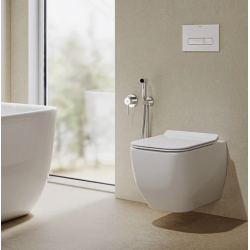 Унитаз подвесной безободковый RESA C с сиденьем крышкой (KLUDI) белый 55х36 см