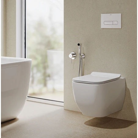 Унитаз подвесной безободковый RESA C с сиденьем крышкой (KLUDI) белый 55х36 см