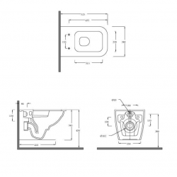 Унитаз подвесной безободковый RESA C с сиденьем крышкой (KLUDI) белый 55х36 см