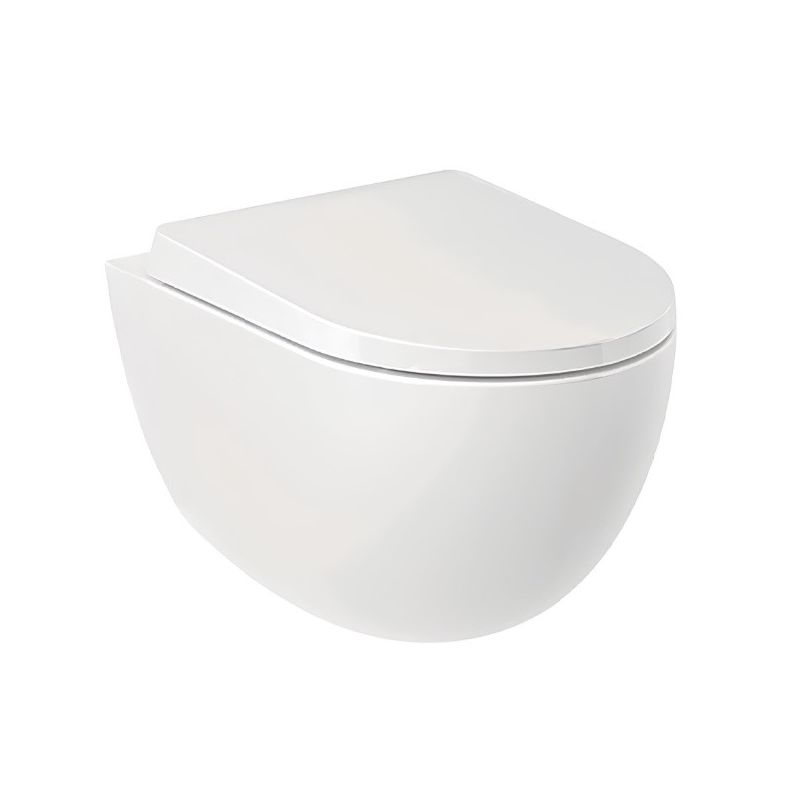 Унитаз подвесной безободковый RESA D с сиденьем крышкой (KLUDI) белый 52х36,5