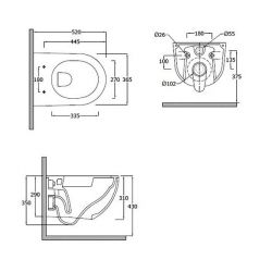 Унитаз подвесной безободковый RESA D без крышки (KLUDI) белый 52х36,5