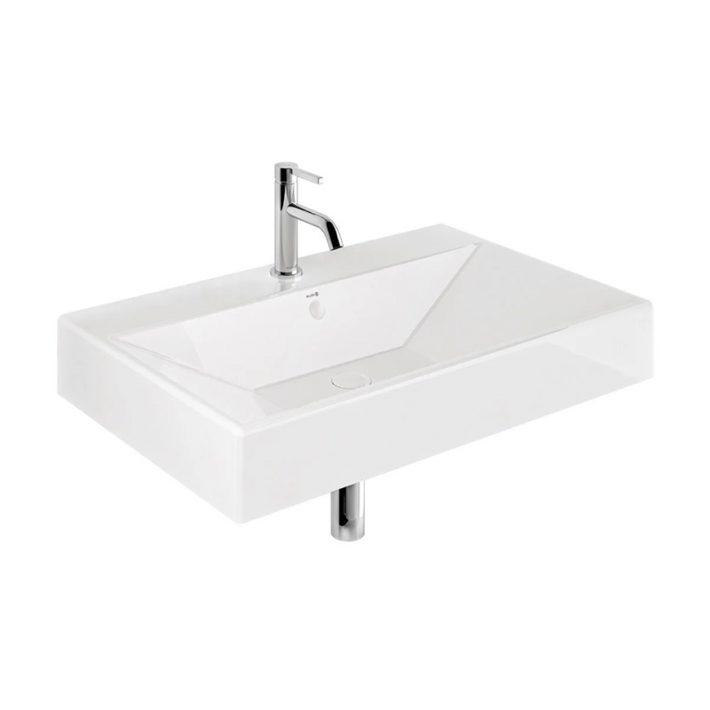 Раковина подвесная с одним отверстием с переливом RESA (KLUDI) белый 81х50,5