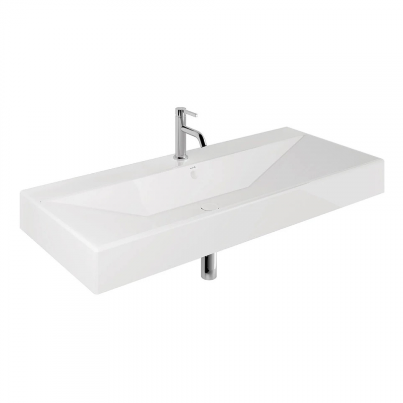 Раковина подвесная с одним отверстием с переливом RESA (KLUDI) белый 121х50,5