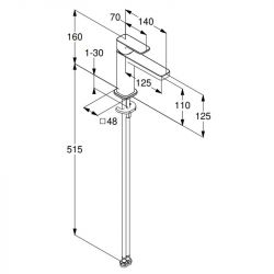 Смеситель для умывальника RENON (KLUDI) брашированный никель