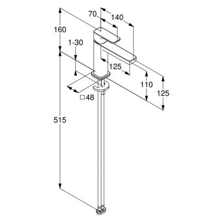 Смеситель для умывальника RENON (KLUDI) брашированный никель