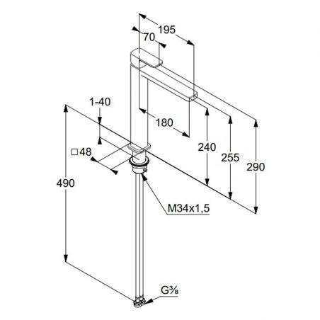 Смеситель высокий для умывальника RENON (KLUDI) брашированное золото