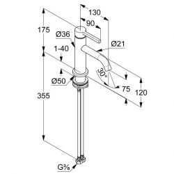 Смеситель для умывальника NOVA FONTE PURA 100 мм (KLUDI) брашированная бронза