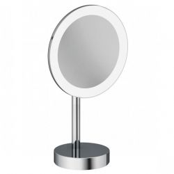 Зеркало косметическое настольное с подсветкой VELA R 3х кратное увеличение (KLUDI) хром