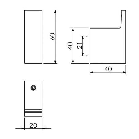 Крючок VELA C (KLUDI) черный матовый