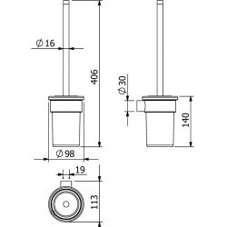 Туалетный ершик VELA R (KLUDI) брашированное золото