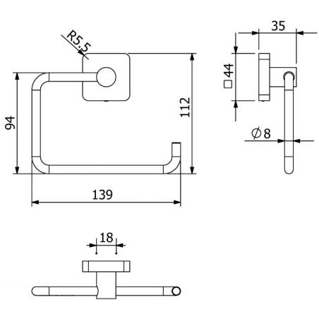 Держатель туалетной бумаги VELA S (KLUDI) черный матовый