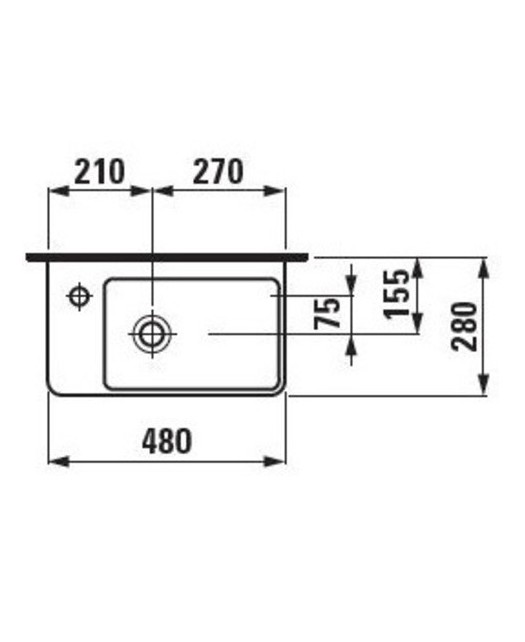 Мини-раковина PRO (LAUFEN) смеситель слева /48х28х15/ (бел)