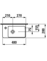 Мини-раковина PRO (LAUFEN) смеситель слева /48х28х15/ (бел)