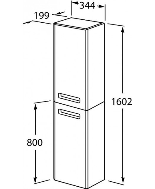 Шкаф-колонна The Gap (ROCA) правый, белый 160,2х34,4х19,9