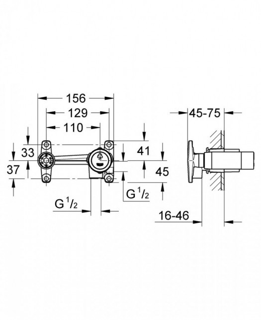 Встроенный смеситель на 2 отверстия (встр. часть) (GROHE)