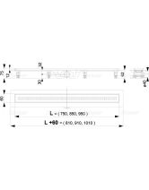 Дренажный канал пластиковый с перфорированной стальной решёткой Simple APZ9-750 (ALCAPLAST) д.40мм, 750х60 