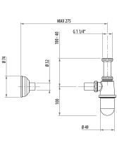 Сифон Accessori под донный клапан 1/1,4" для раковины (GATTONI) Италия, цвет хром